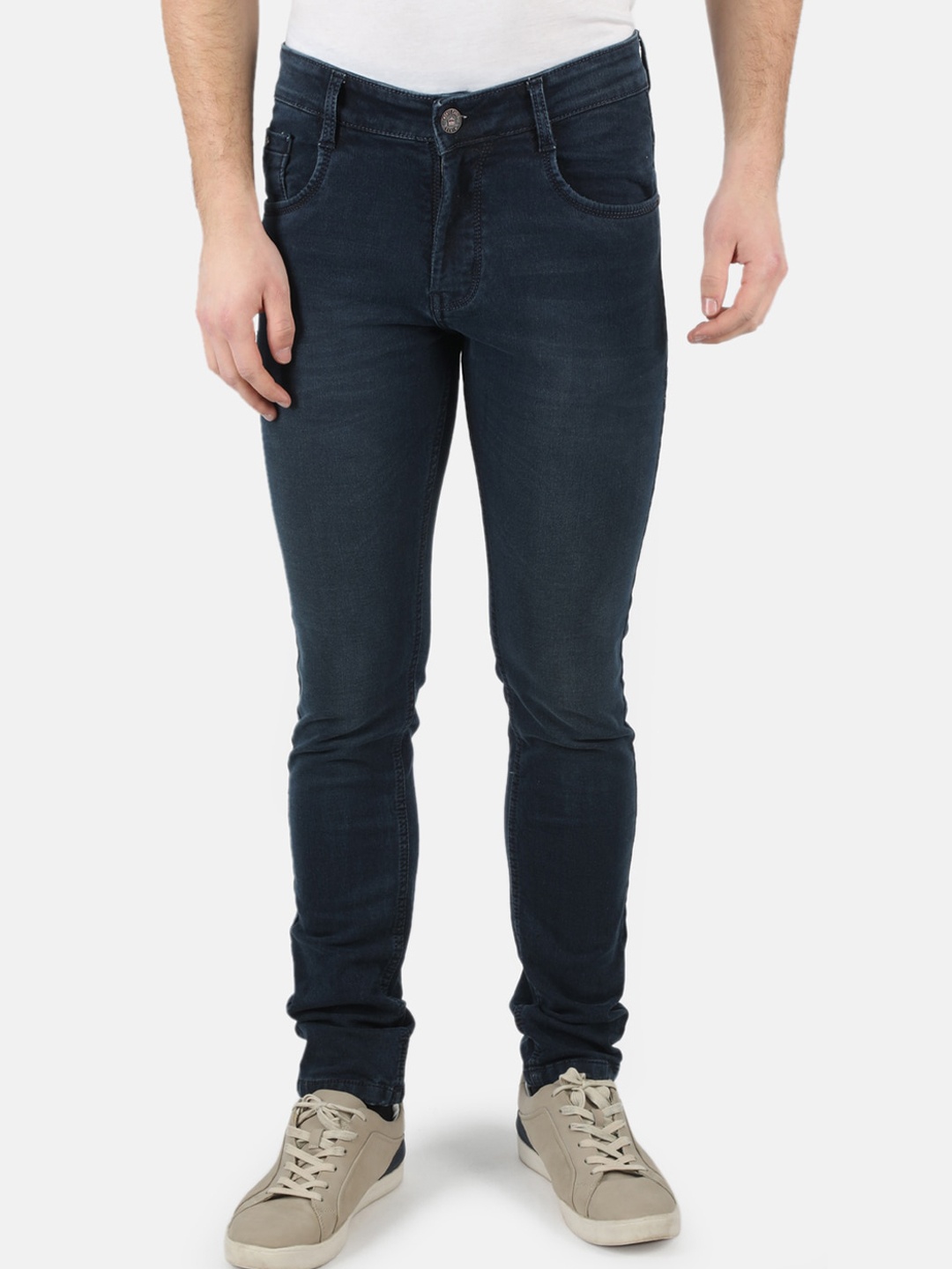 

Monte Carlo Men Skinny Fit Mid-Rise Clean Look Stretchable Jeans, Blue
