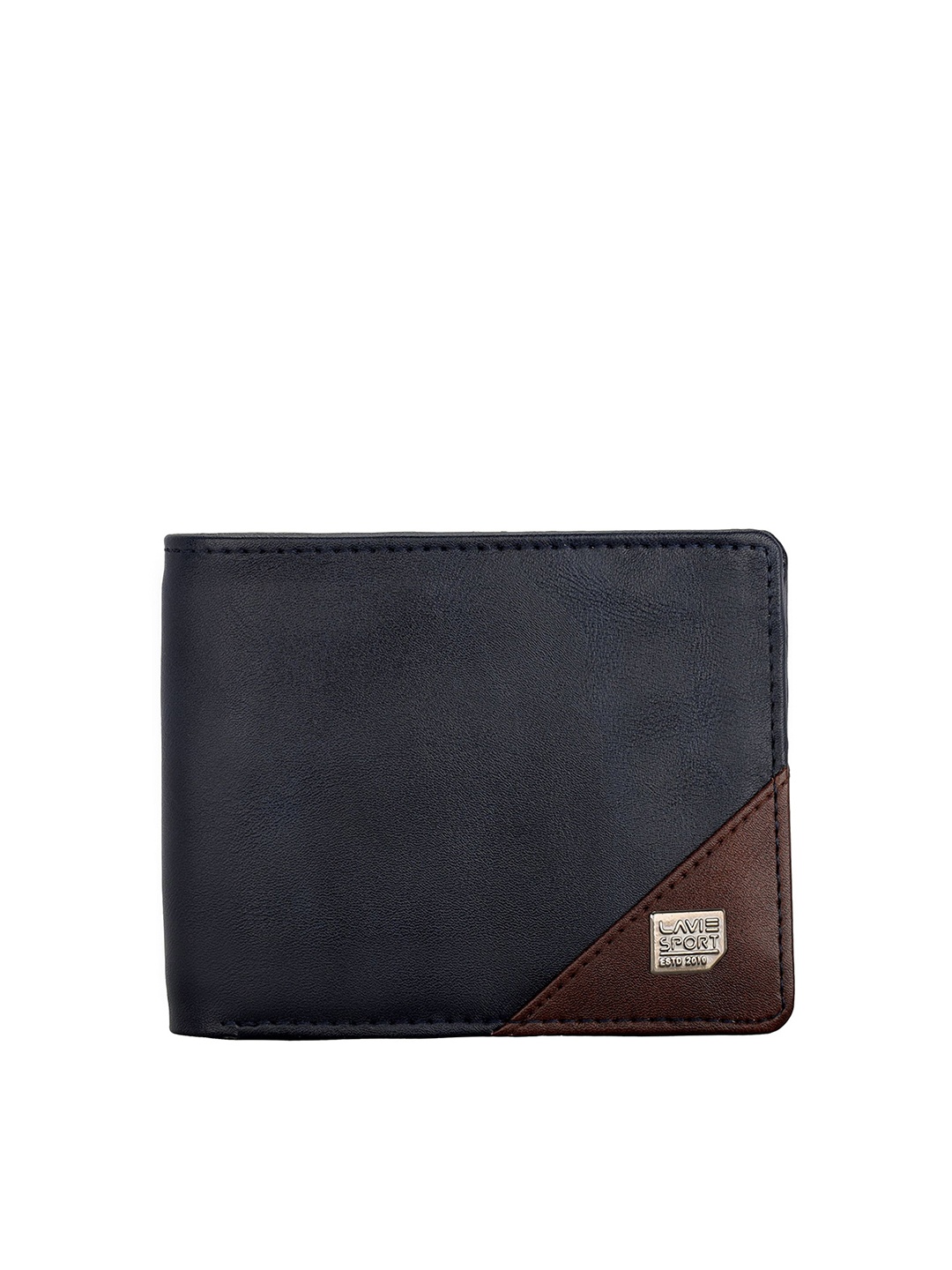 

LAVIE SPORT Men Navy Blue & Brown Two Fold Wallet