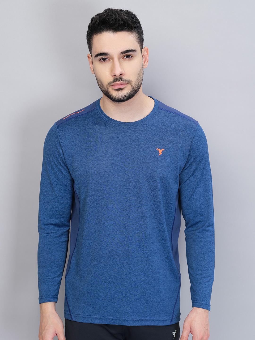 

Technosport Crew Neck Full Sleeves Antimicrobial Running T-shirt, Blue
