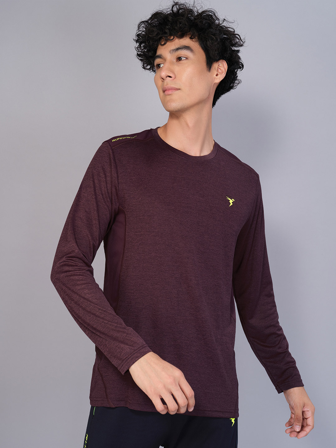

Technosport Men Long Sleeves Rapid-Dry T-shirt, Burgundy