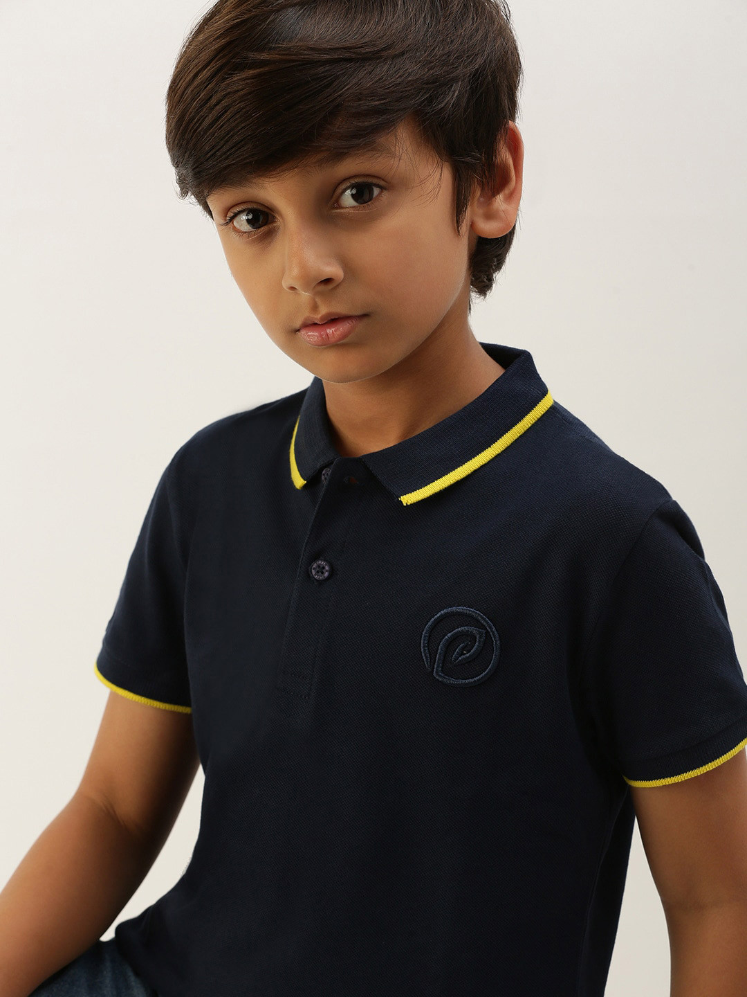 

PIPIN Boys Short Sleeve Polo Cotton T-shirt, Navy blue