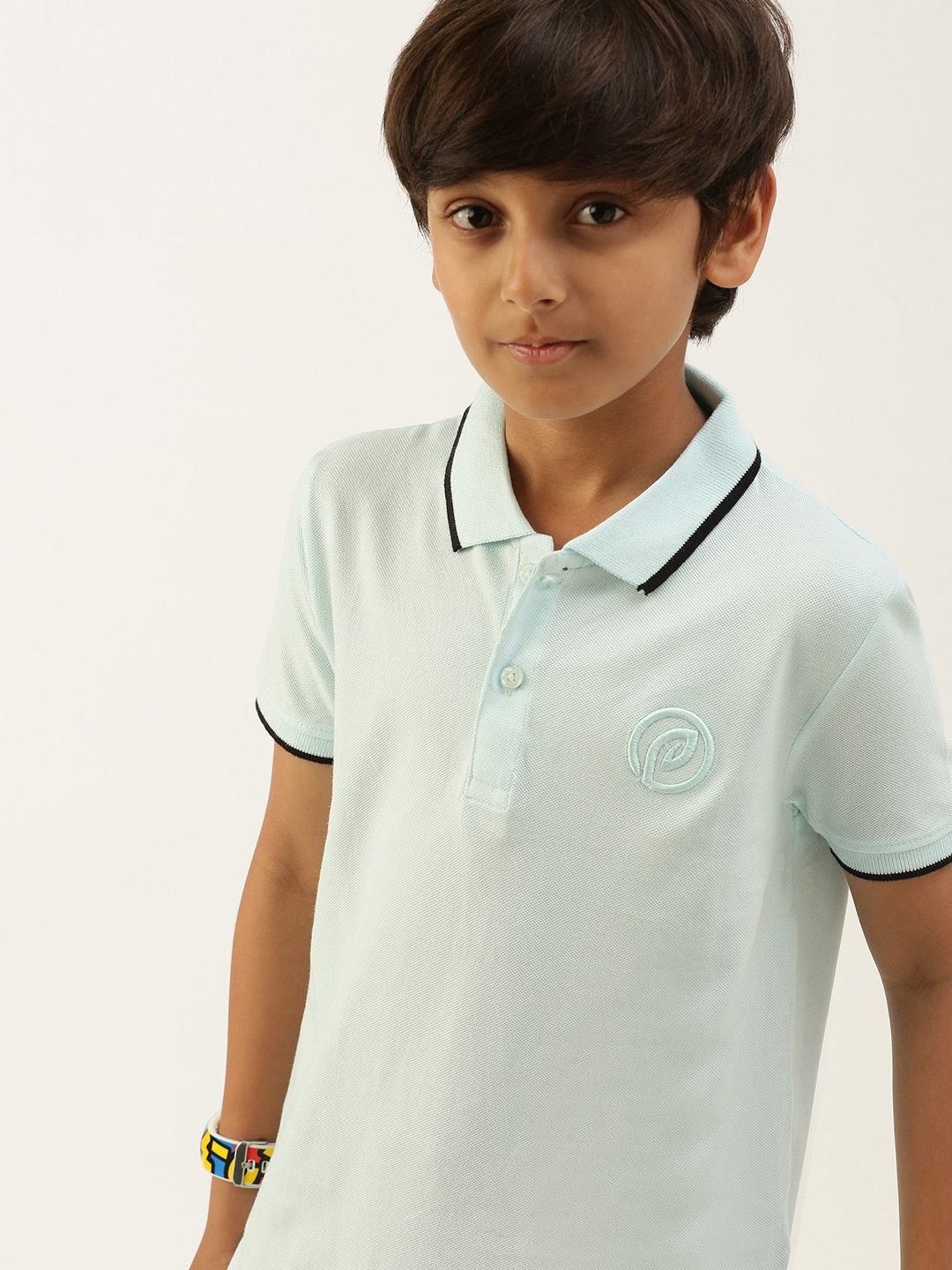 

PIPIN Boys Polo Collar Cotton T-shirt, Green