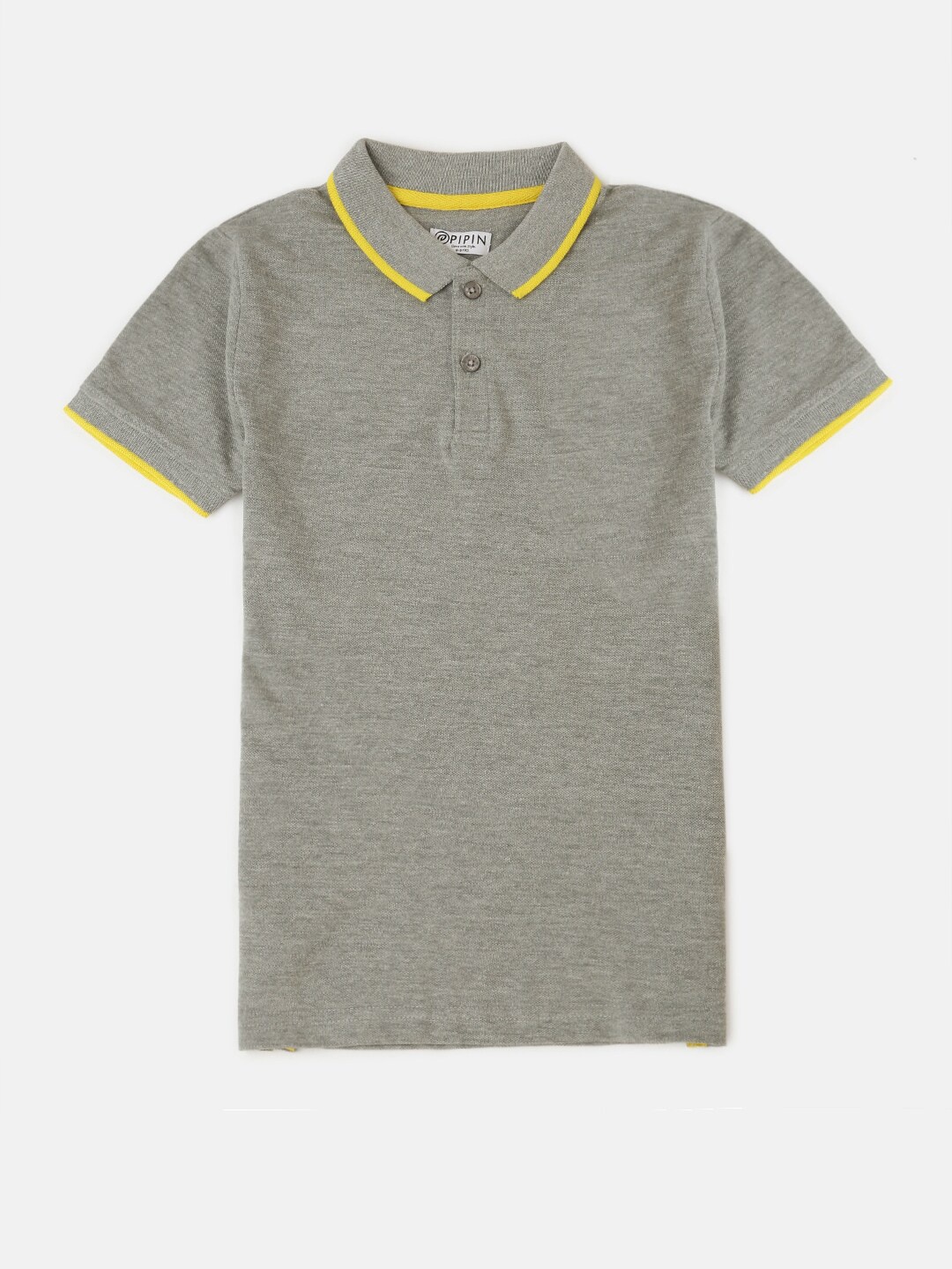 

PIPIN Boys Grey Polo Collar Applique T-shirt
