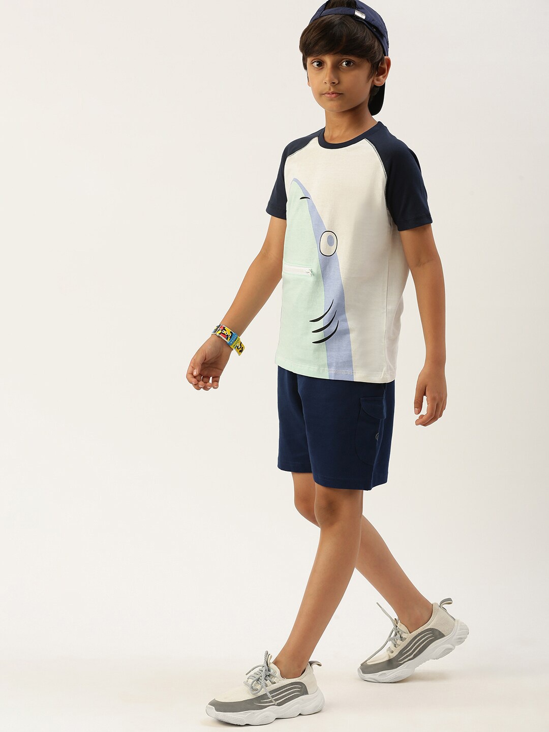 

PIPIN Boys Typography Printed Cotton T-shirt, Blue