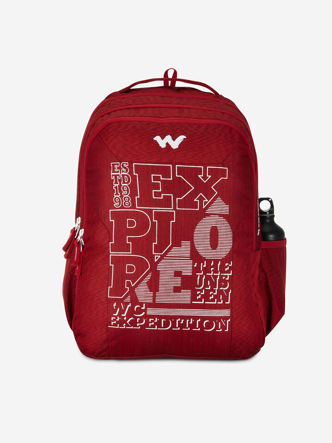 

Wildcraft Unisex Red & White Typography Backpack