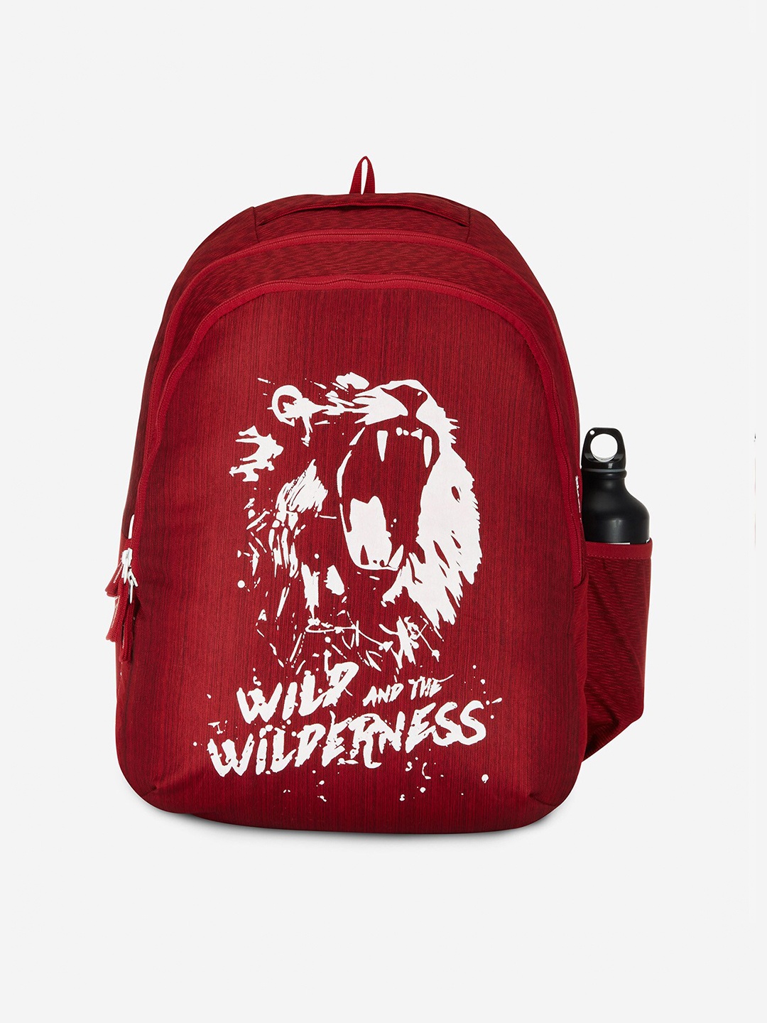 

Wildcraft Graphic Printed Water Resistance Medium Size Backpack With Rain Cover, Red