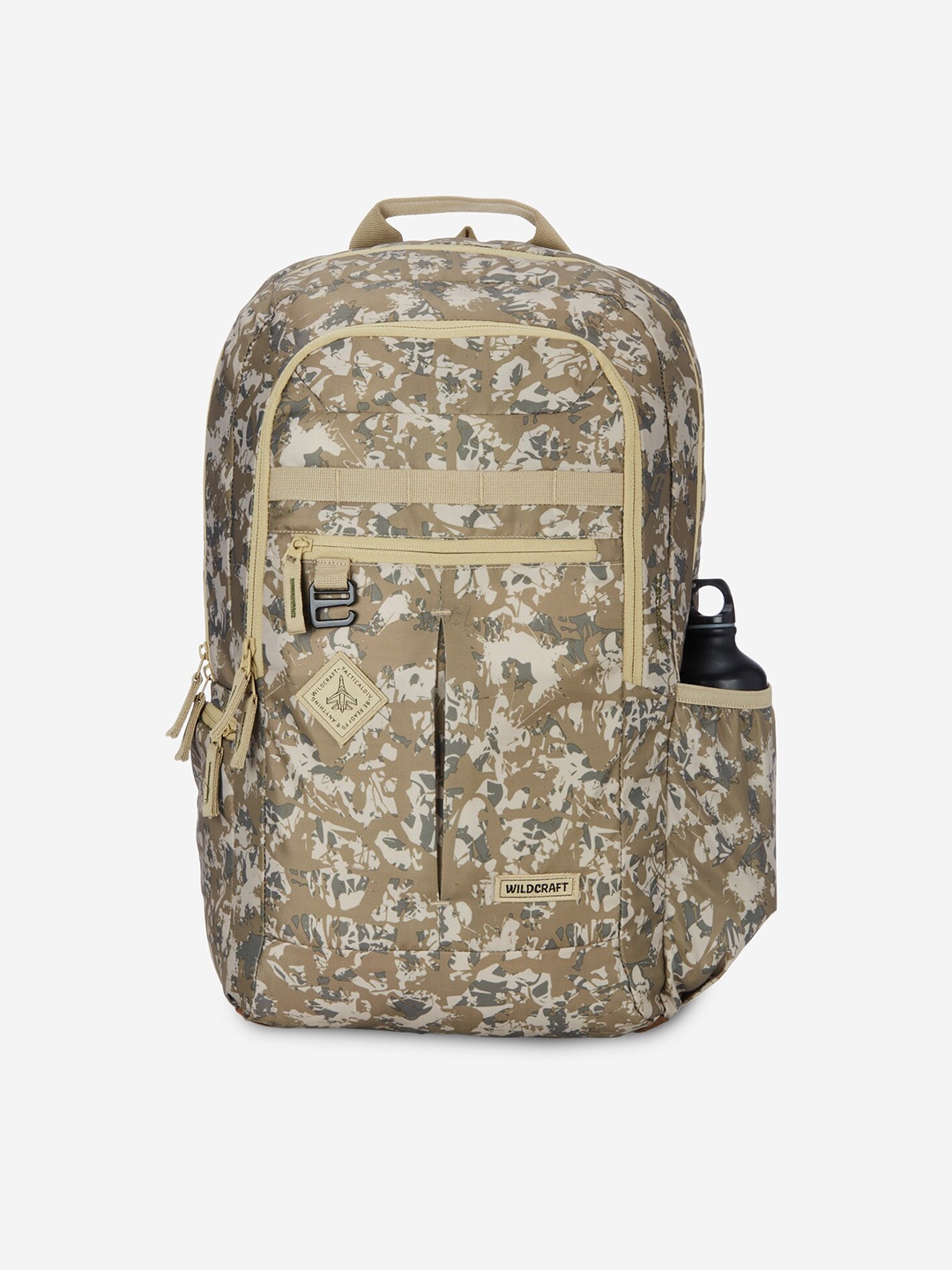 

Wildcraft Camouflage Water Resistance Medium Size Backpack With Rain Cover, Beige