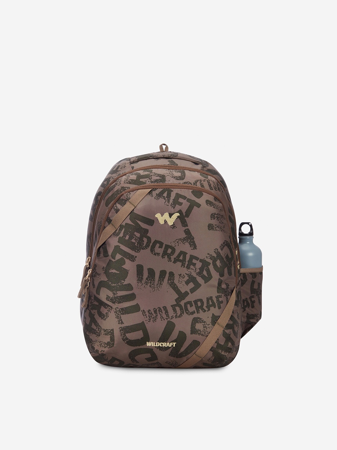 

Wildcraft Typography Water Resistance Medium Size Backpack With Rain Cover, Brown