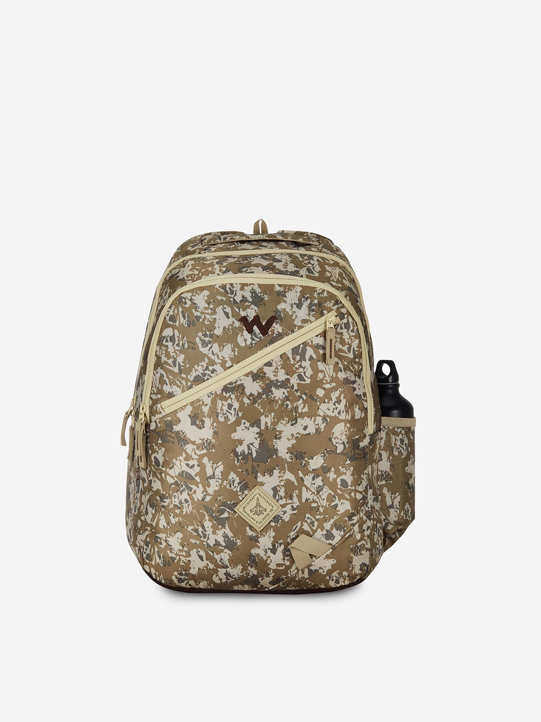

Wildcraft Camouflage Water Resistance Medium Size Backpack With Rain Cover, Beige