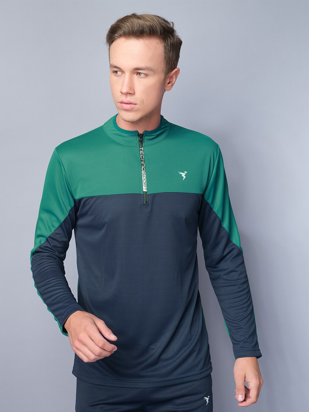 

Technosport High Neck Antimicrobial Training or Gym T-shirt, Green