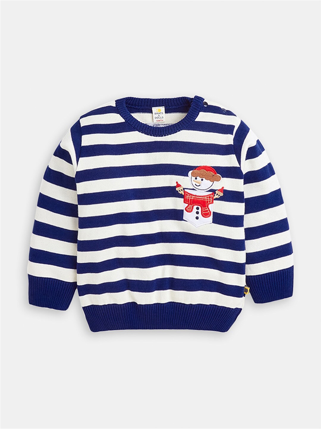 

Hopscotch Girls Blue Striped Sweatshirt