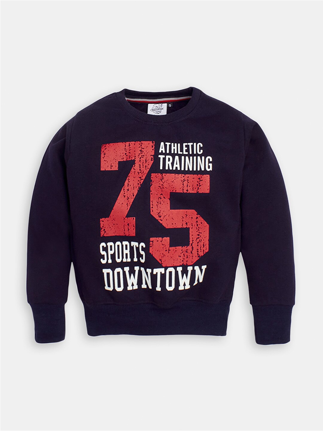 

Hopscotch Boys Typography Printed Sweatshirt, Navy blue