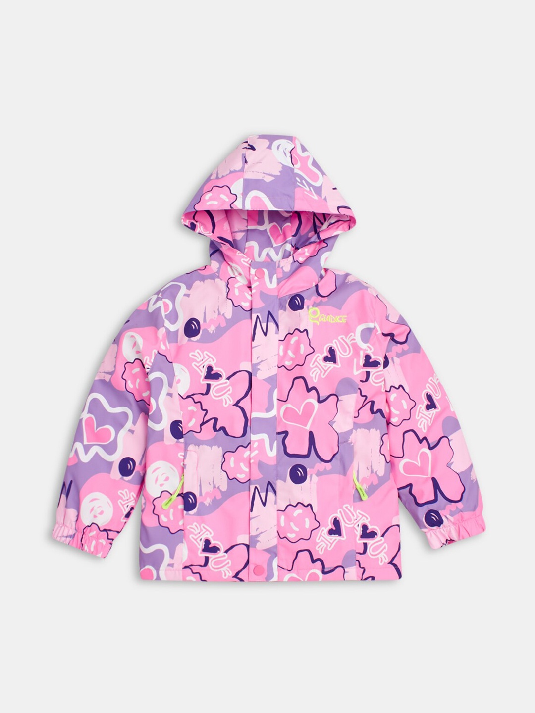 

Hopscotch Girls Printed Bomber Jacket, Pink