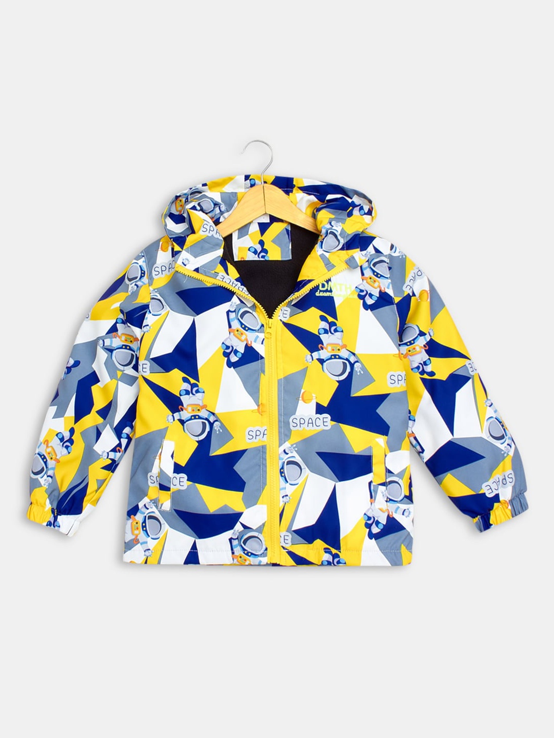 

Hopscotch Boys Geometric Bomber Jacket, Yellow
