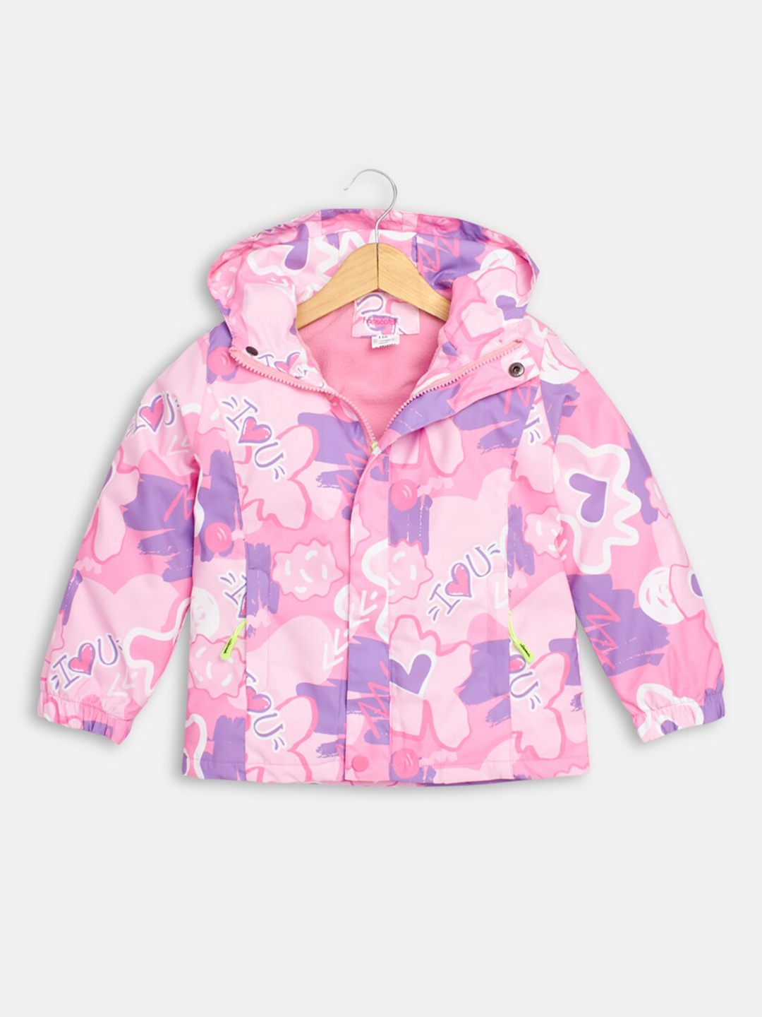 

Hopscotch Girls Printed Open Front Jacket, Pink