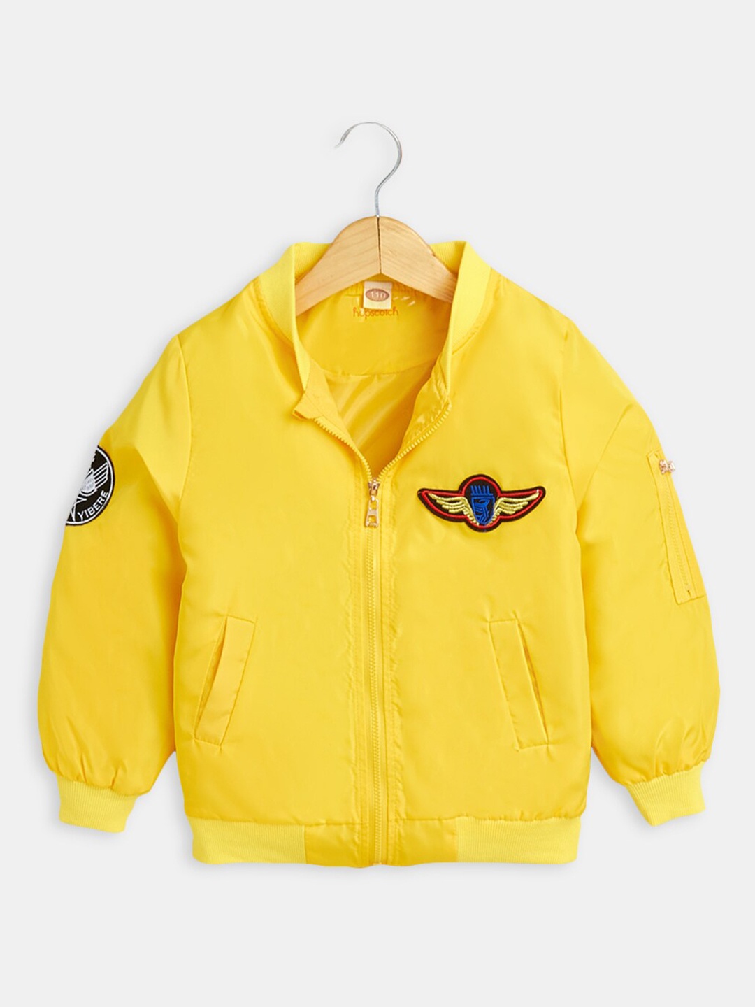 

Hopscotch Boys Solid Varsity Jacket, Yellow