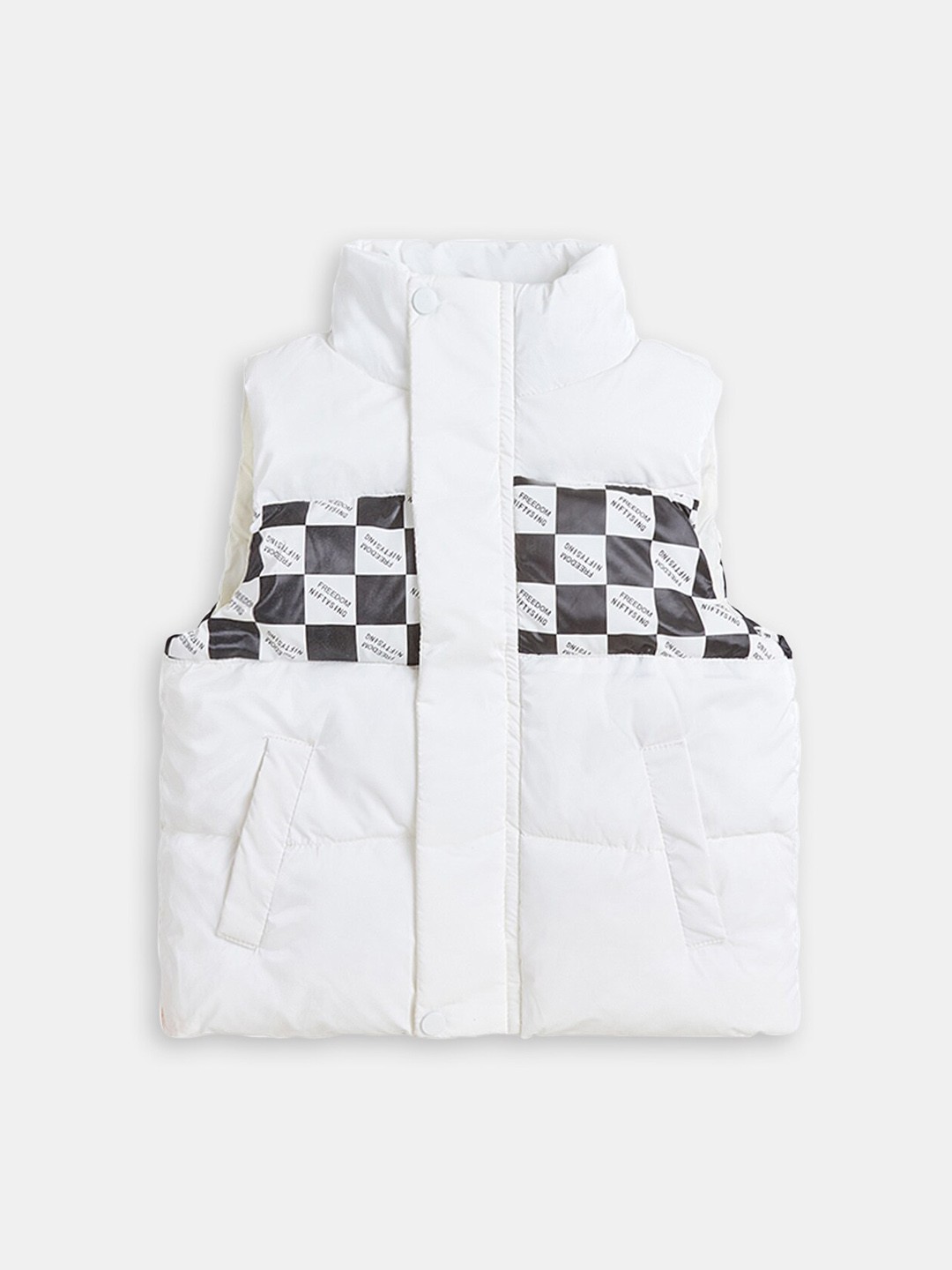 

Hopscotch Girls Geometric Puffer Jacket, White