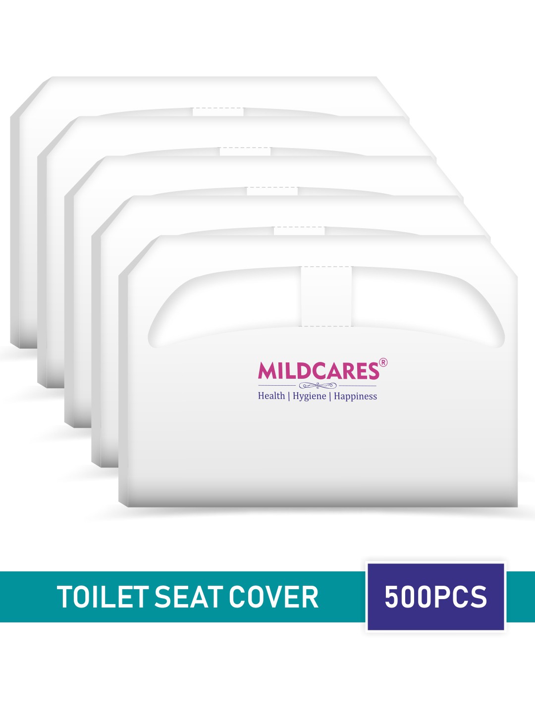 

MILDCARES White 500-Pcs Disposable Toilet Seat Covers Sheets