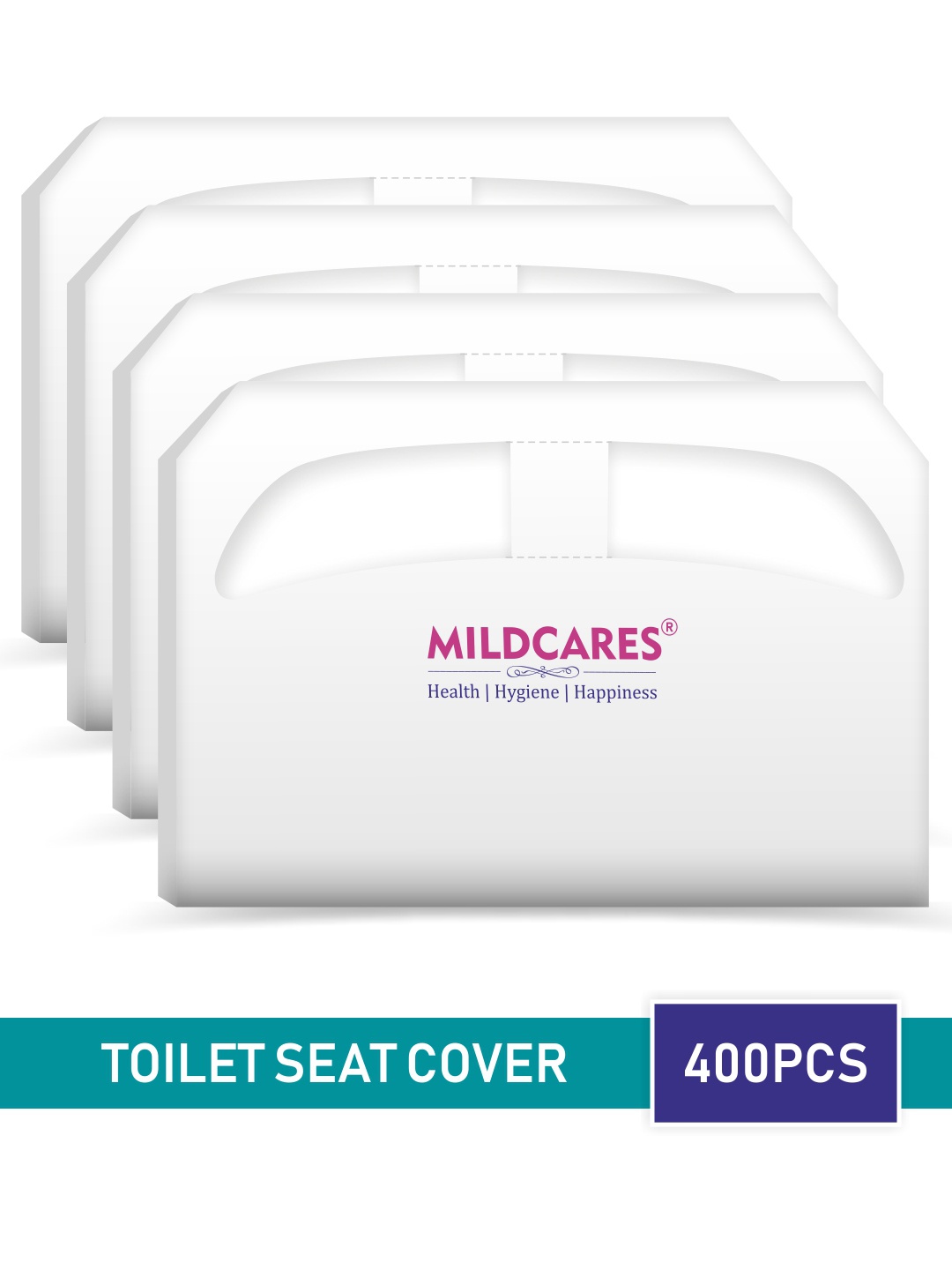 

MILDCARES Disposable Toilet Seat Covers- 400 Sheets, White