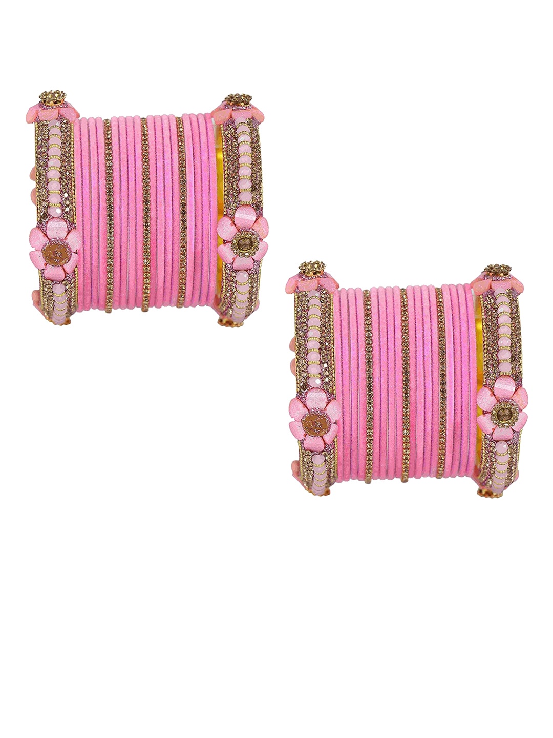 

NMII Set of 42 Cubic Zirconia-Studded Bangle Set, Gold