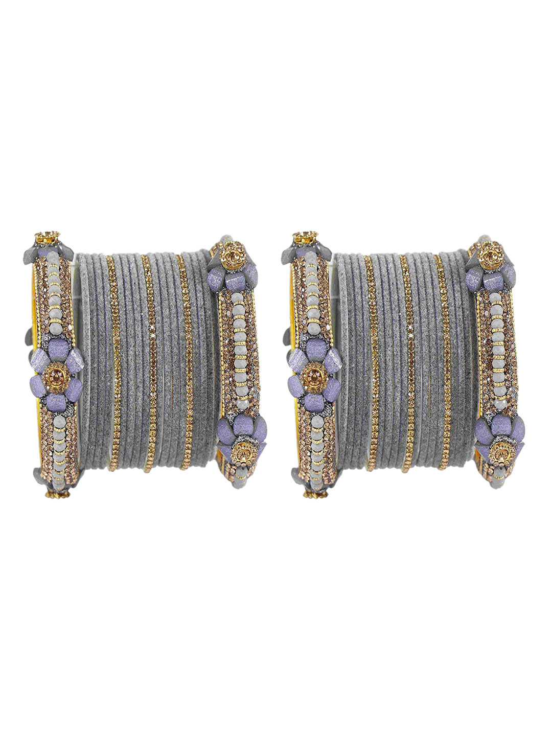 

NMII Set of 42 Cubic Zirconia-Studded Bangle Set, Gold