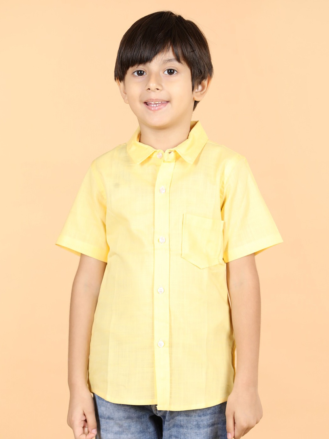 

PICCOLO Boys Comfort Casual Cotton Shirt, Yellow