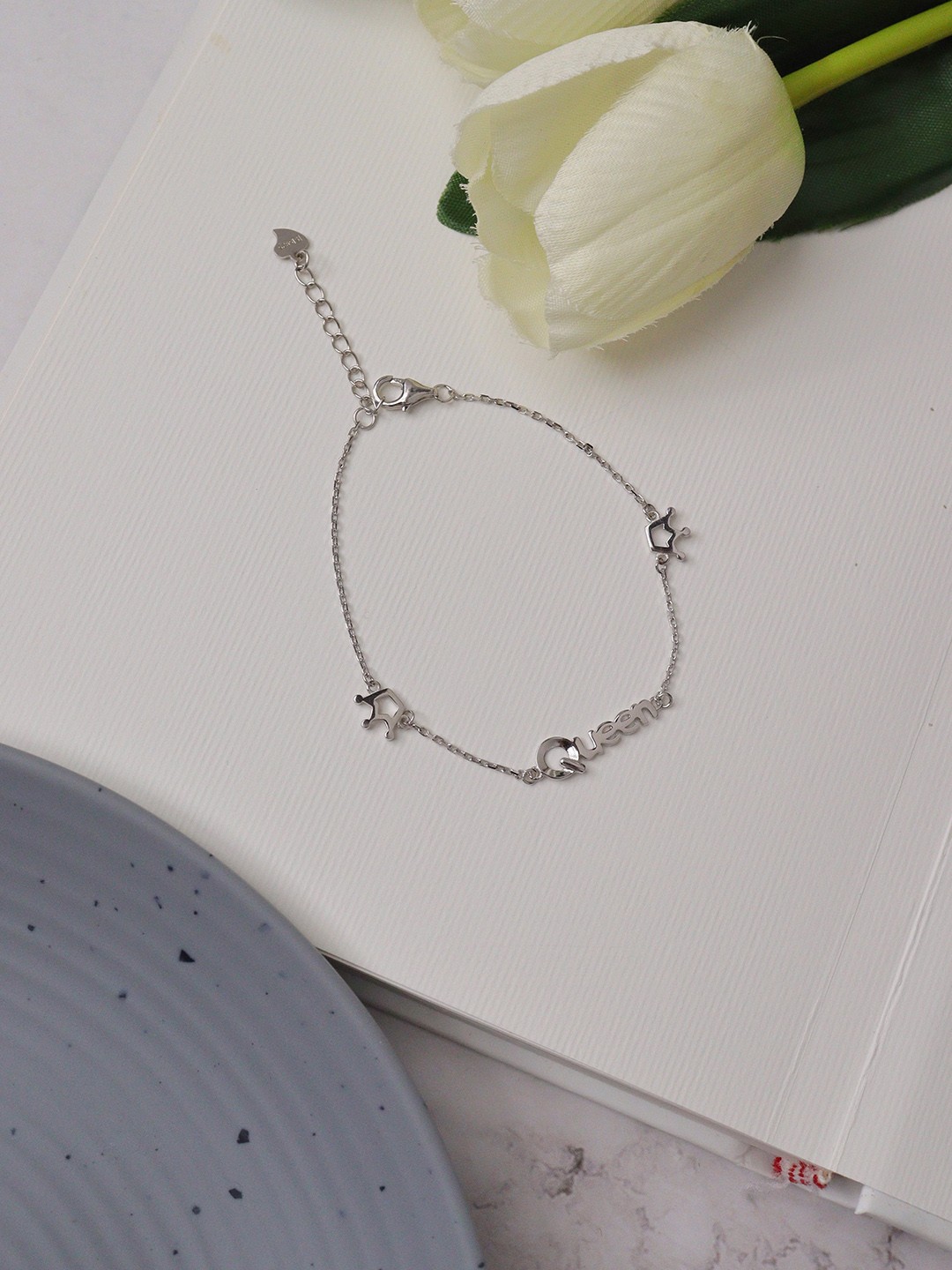 

CURIO COTTAGE Women Rhodium-Plated Charm Bracelet, Silver
