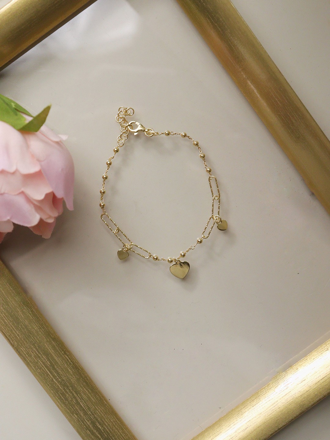 

CURIO COTTAGE Women Gold-Plated Stone Studded Link Bracelet