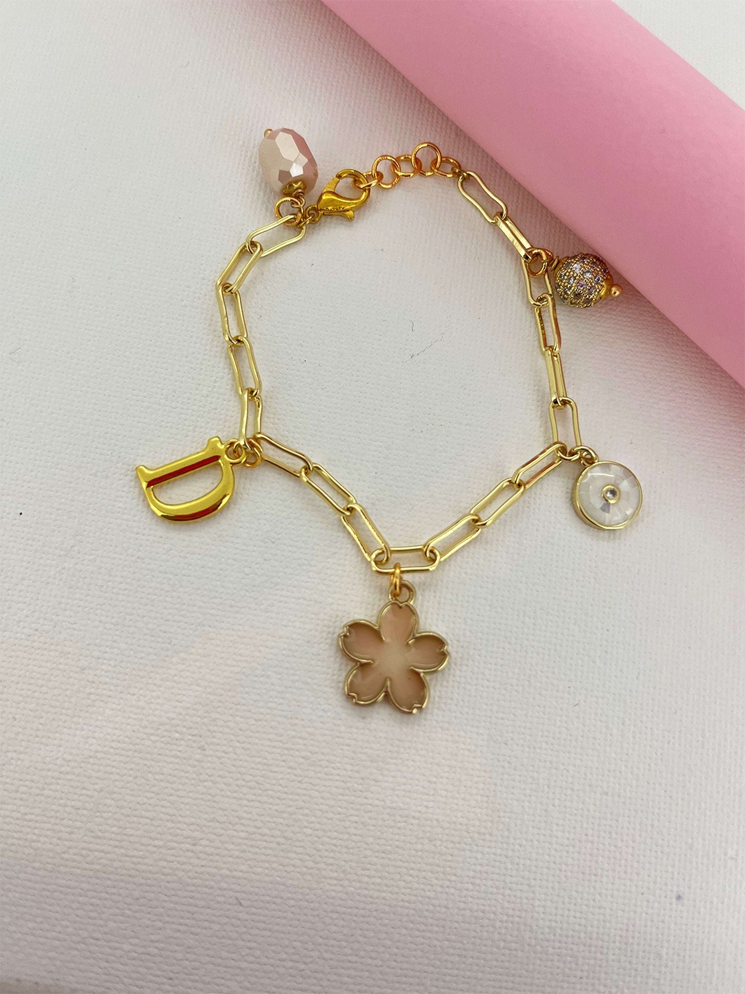 

CURIO COTTAGE Women Gold-Plated Charm Bracelet