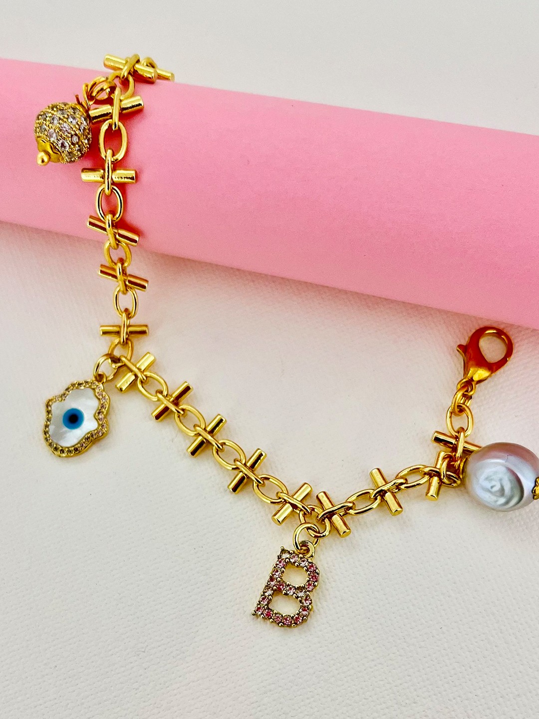 

CURIO COTTAGE Women Gold-Plated Charm Bracelet