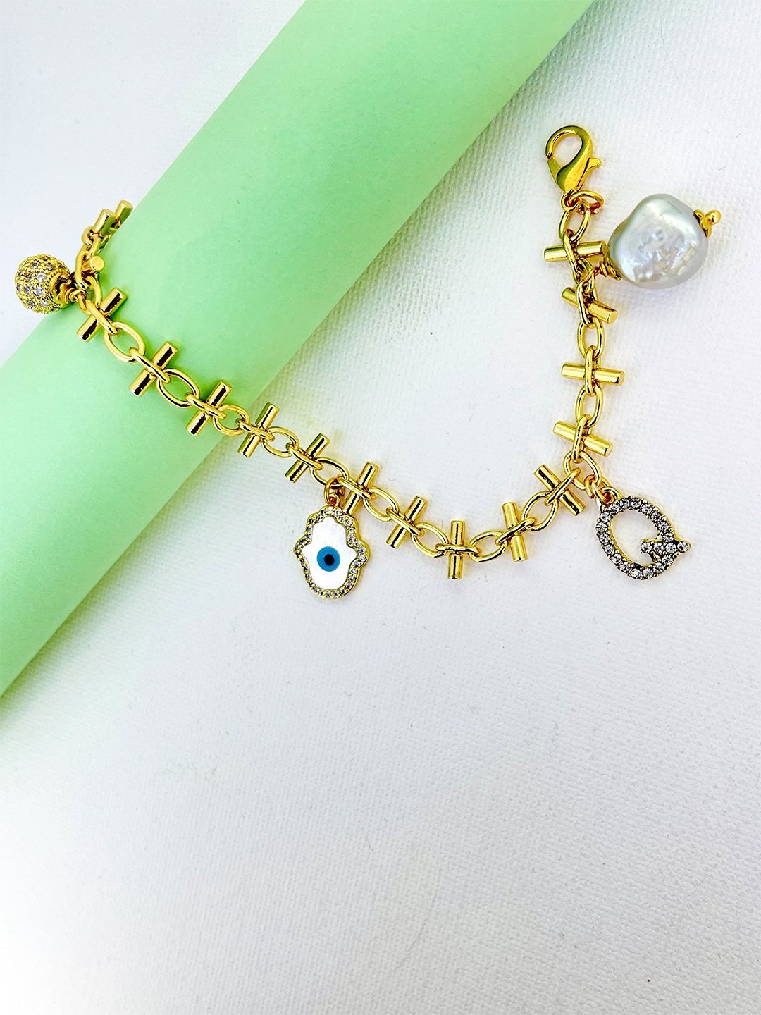

CURIO COTTAGE Women Gold-Plated Charm Bracelet