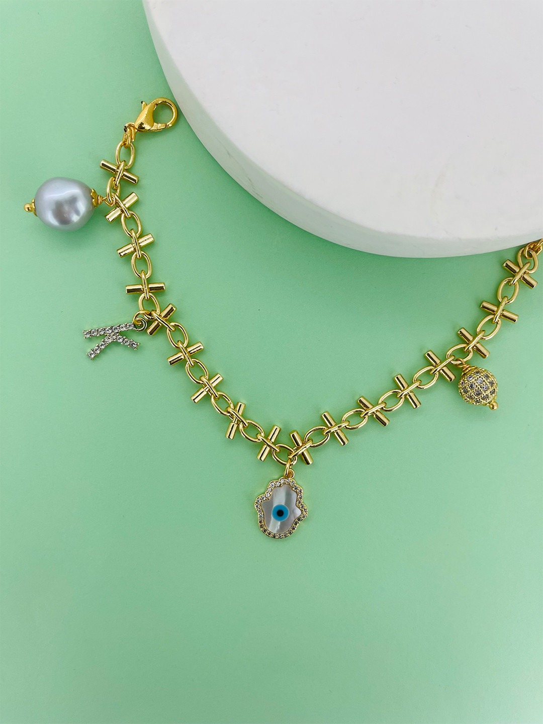 

CURIO COTTAGE Women Gold-Plated Charm Bracelet