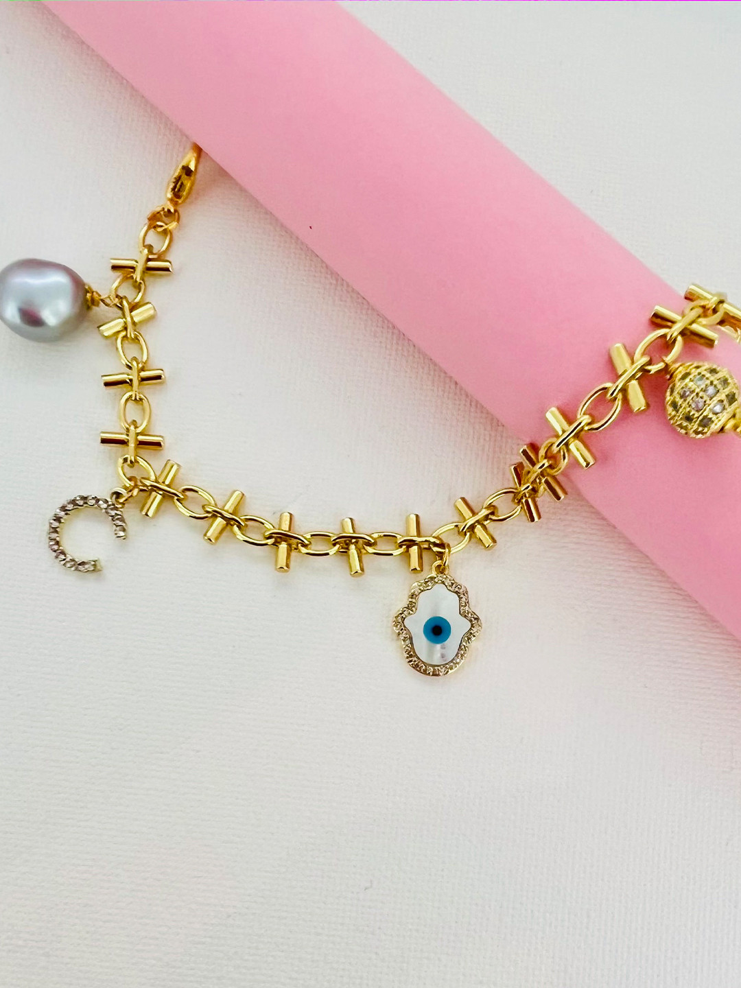

CURIO COTTAGE Women Gold-Plated Charm Bracelet
