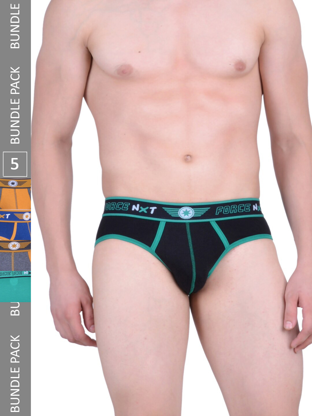 

Force NXT Men Pack Of 5 Assorted Cotton Basic Briefs