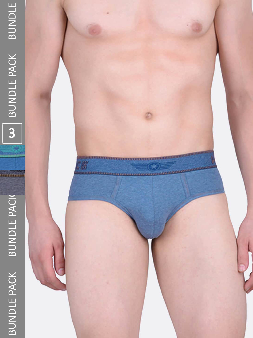 

Force NXT Men Pack Of 3 Assorted Cotton Basic Briefs