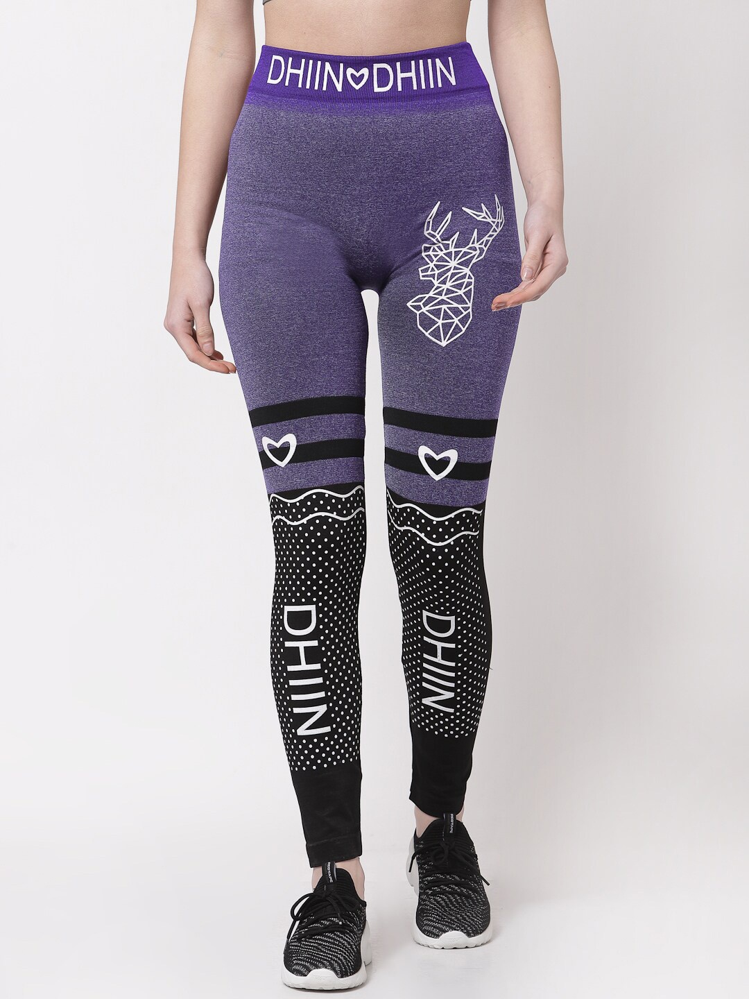 

KLOTTHE Women Printed Skinny Tights, Purple