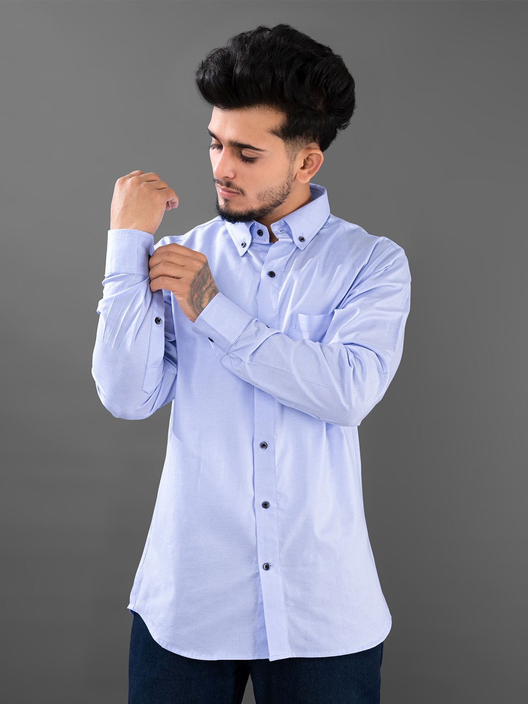 

FRENCH CROWN Men Blue Standard Casual Shirt