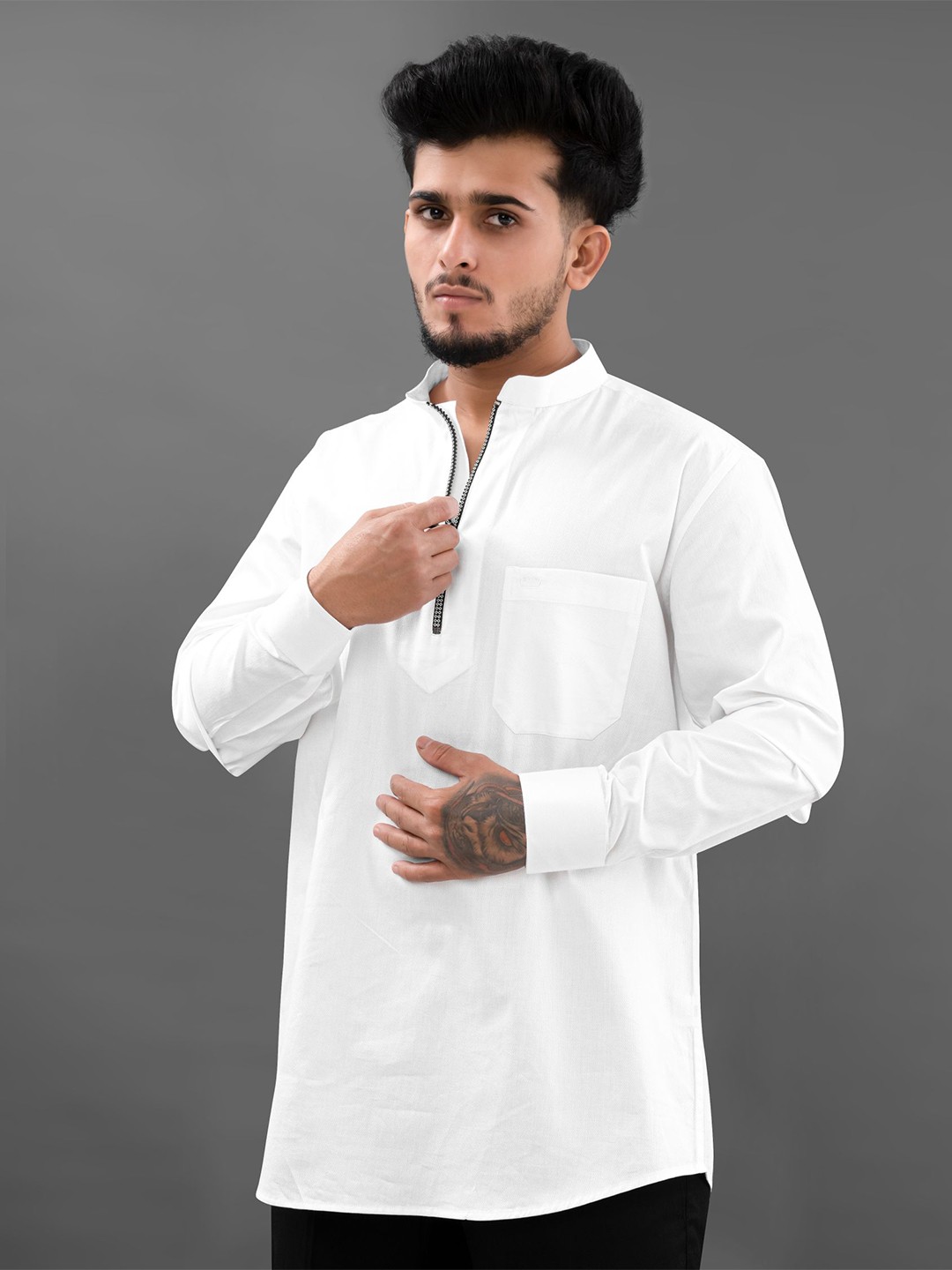 

FRENCH CROWN Men Standard Cotton Casual Shirt, White