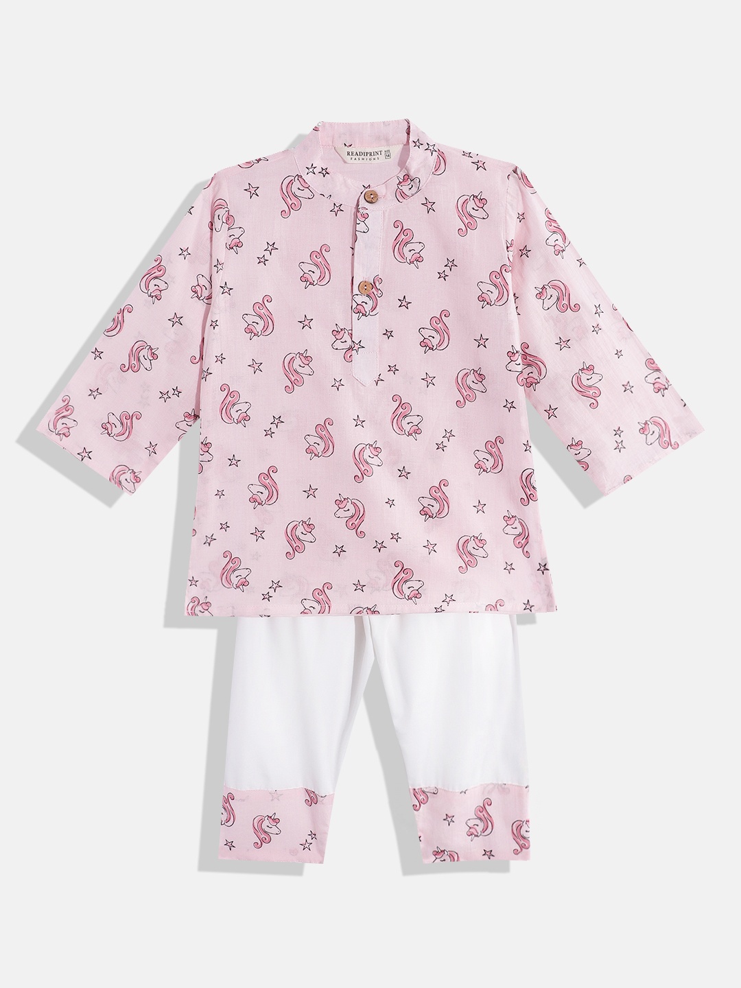 

Readiprint Boys Printed Pure Cotton Kurta With Pyjamas, Pink