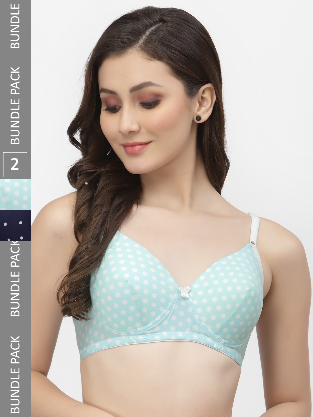 

CUKOO Pack of 2 Lightly Padded Non-Wired All Day Comfort Everyday Bra, Sea green