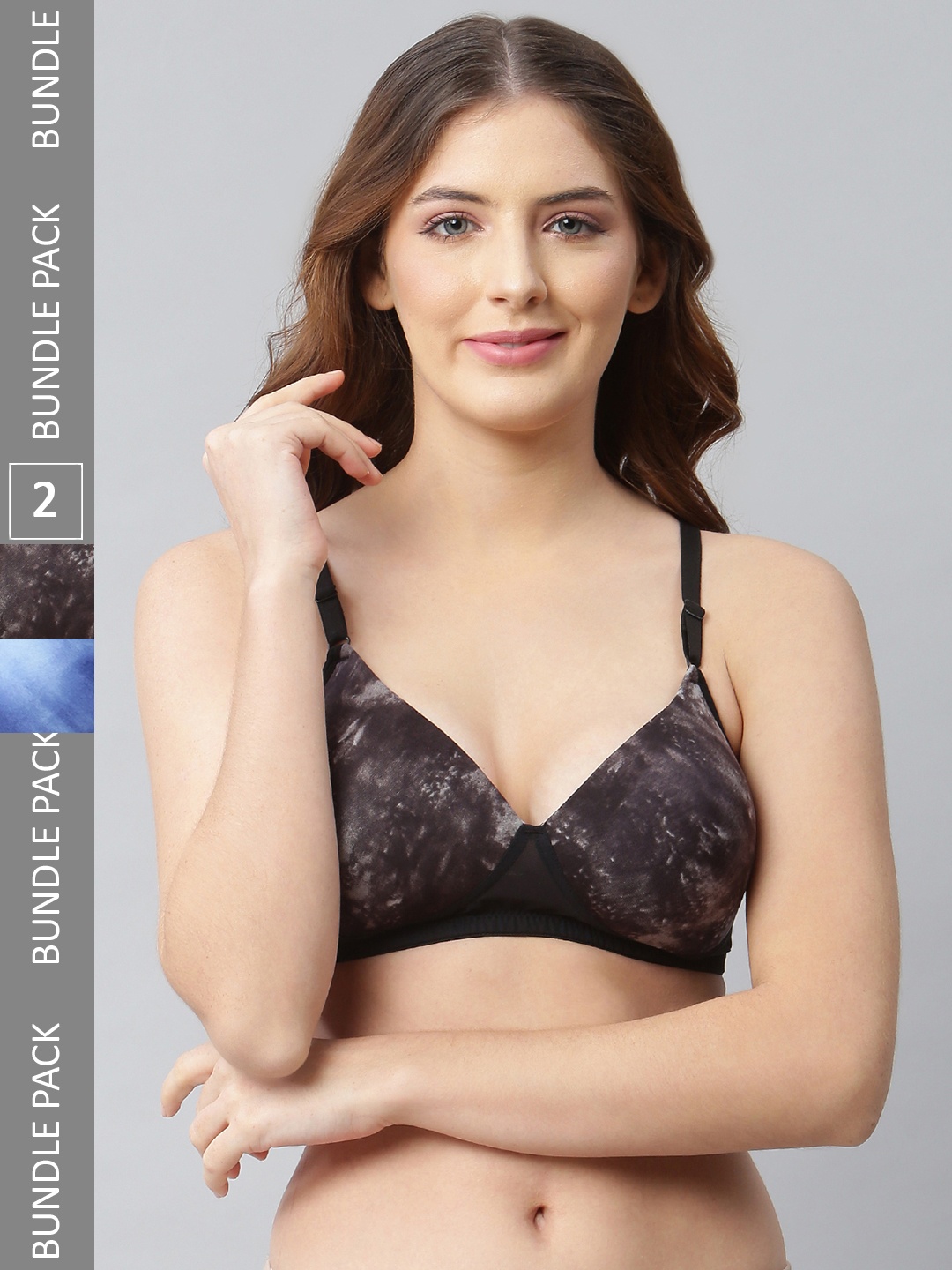 

CUKOO Lightly Padded All Day Comfort Non-Wired Everyday Bra, Blue