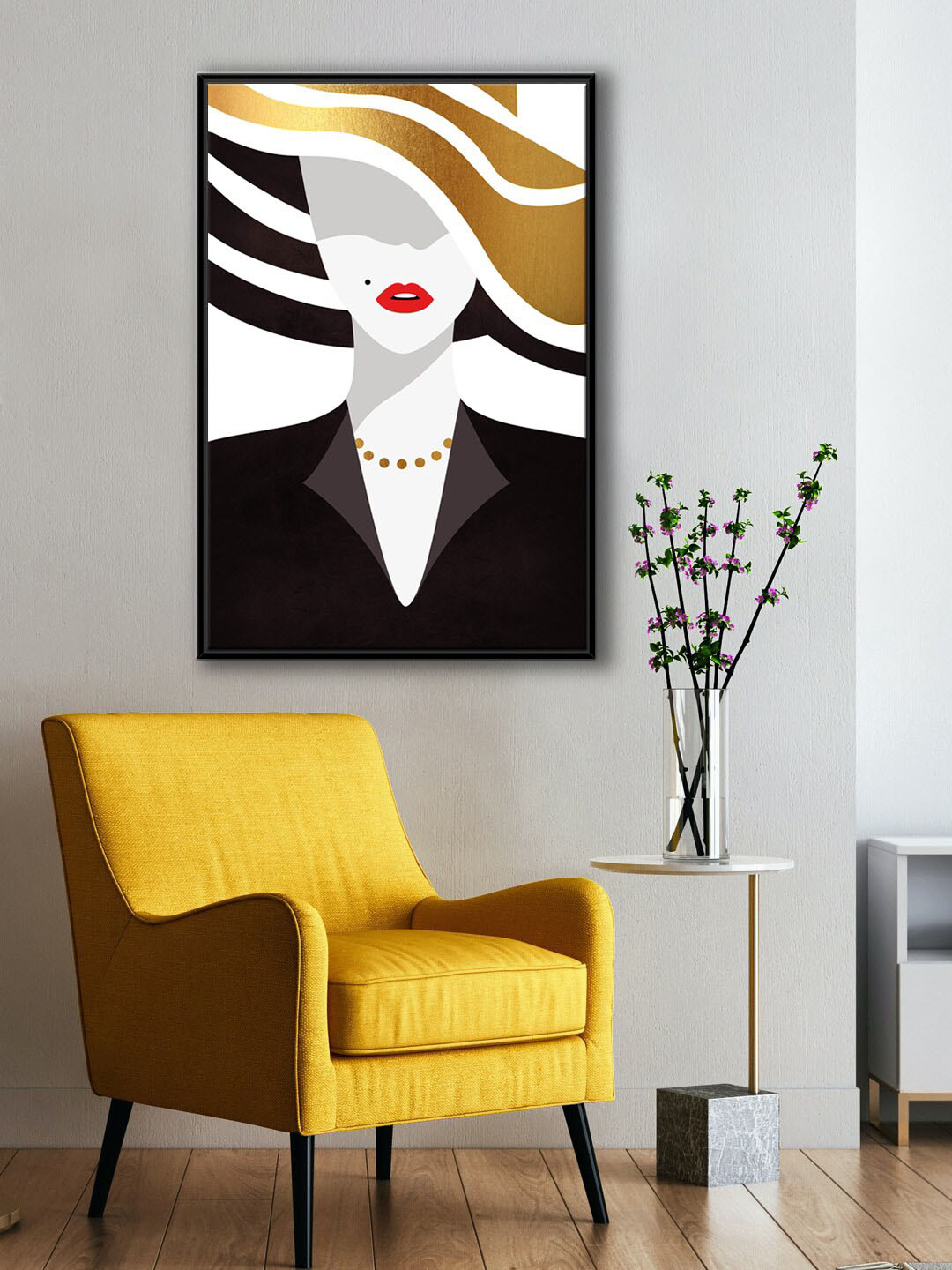 

999Store Brown & Black Fashion Woman Style Pop Art Modern Painting Canvas Wall Art