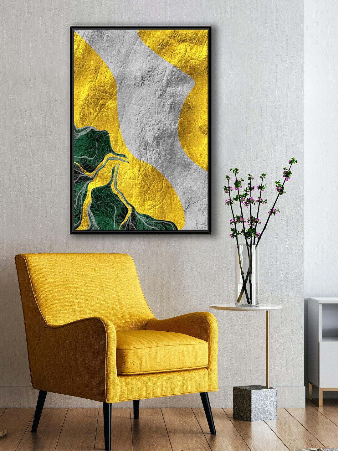 

999Store Grey & Green Classical Abstract Painting Wall Art