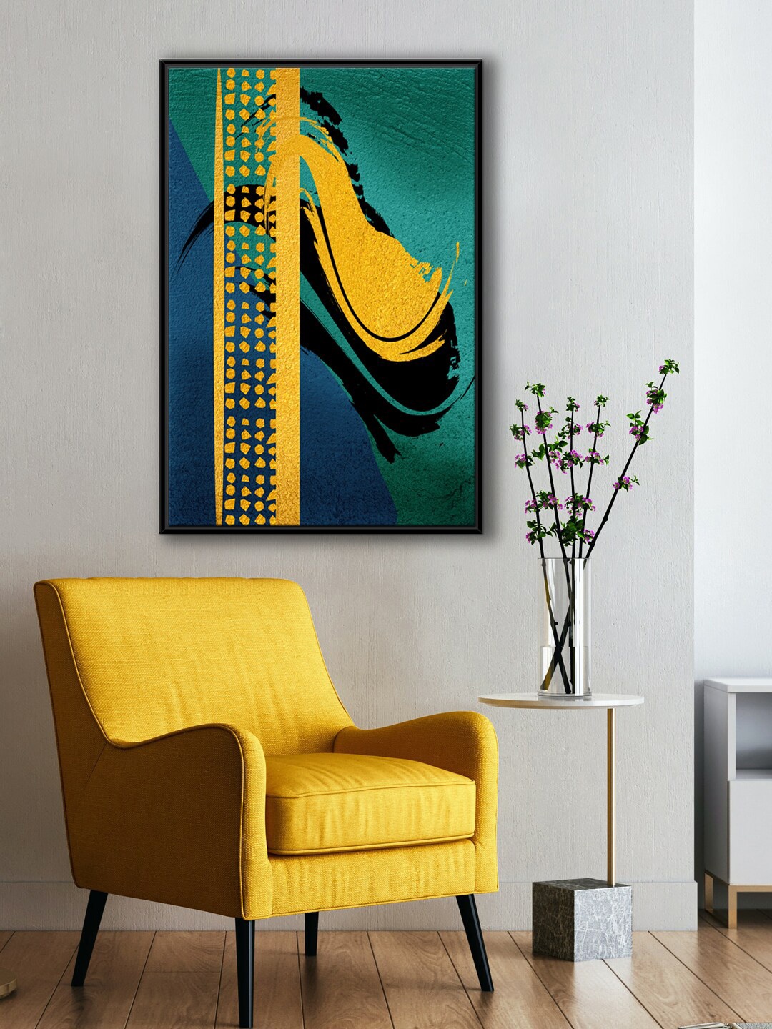 

999Store Green & Blue Abstract PaintingWall Art