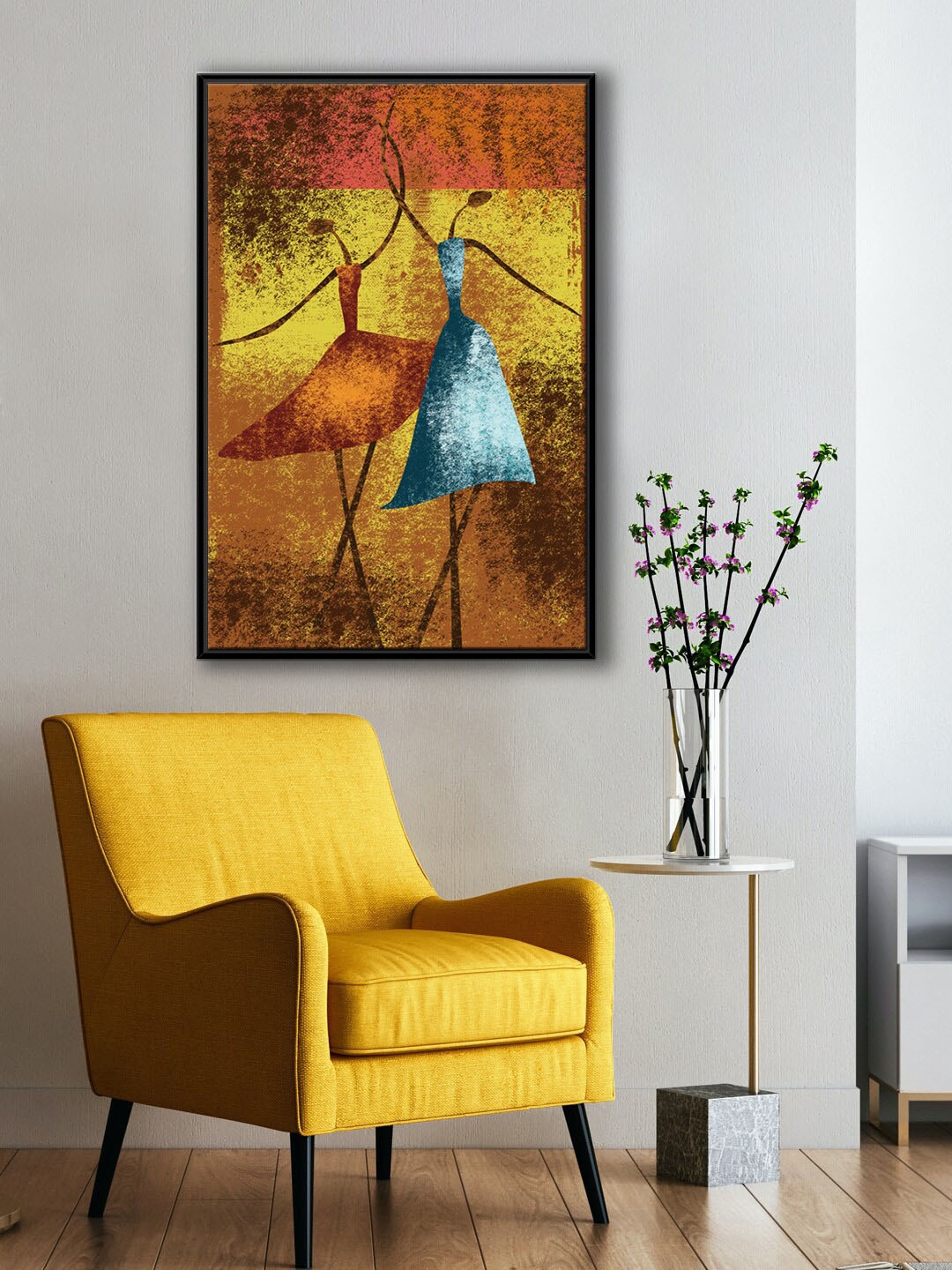 

999Store Brown & Blue Spanish 2 Lady Dancing Painting Wall Art