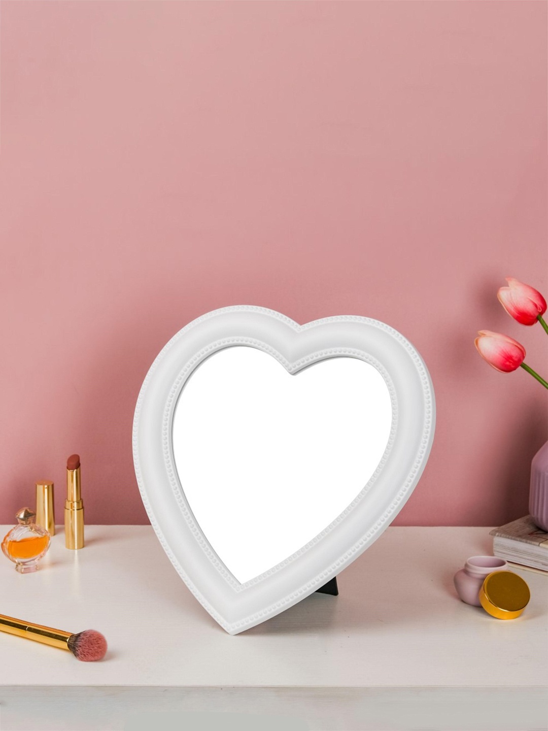 

Nestasia White Large Heart Face Mirror