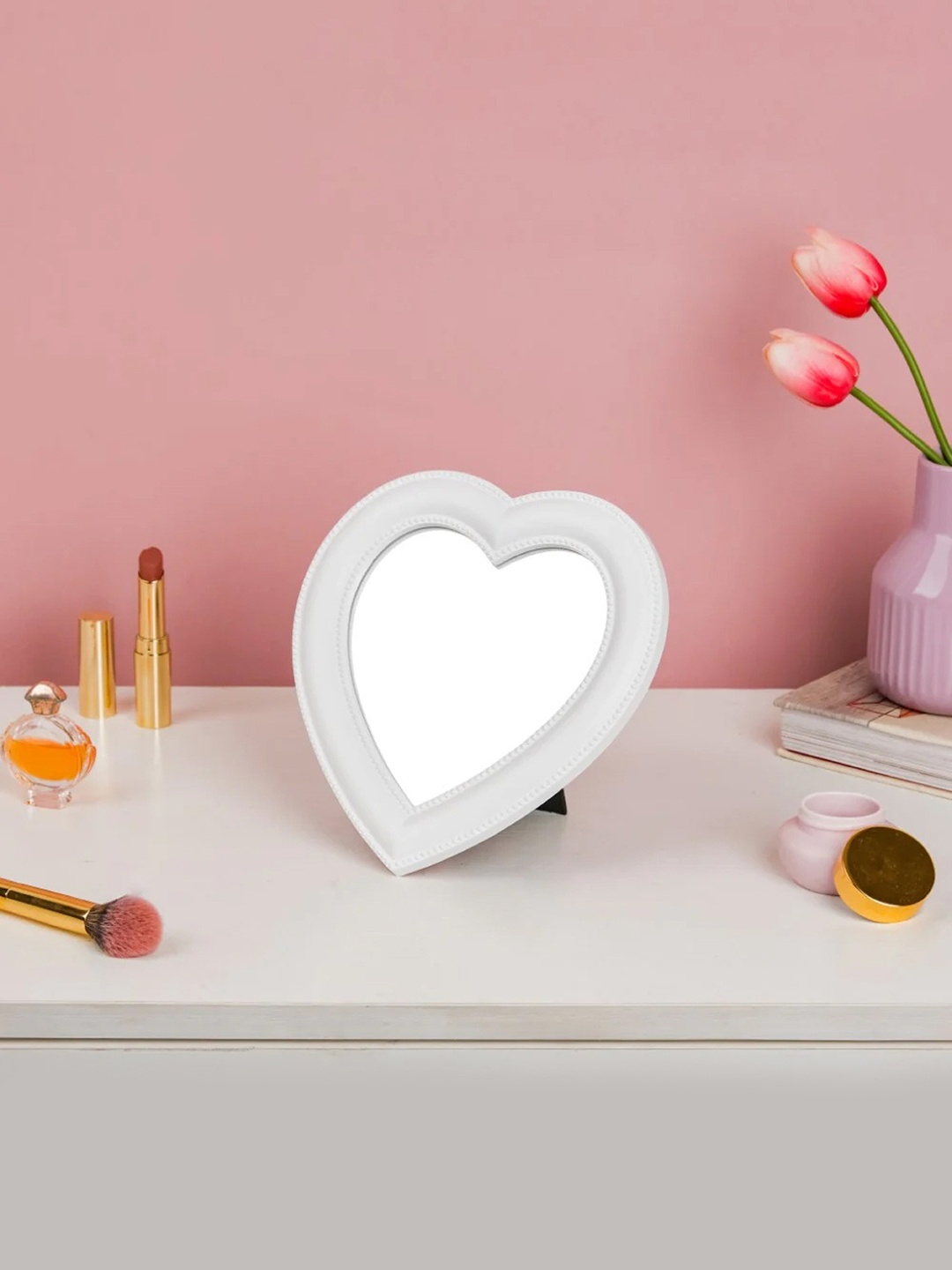 

Nestasia White Hearty Face Table Top Mirror