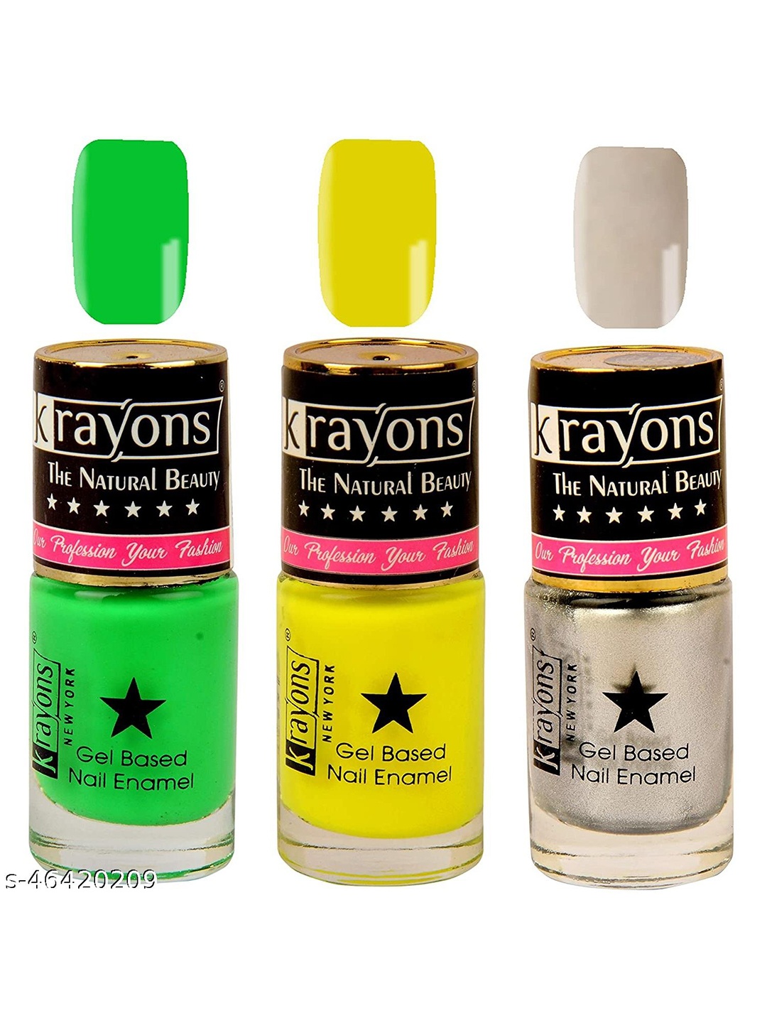 

krayons Set of 3 The Natural Beauty Gel Based Long Lasting Nail Enamel - 6 ml Each, Green