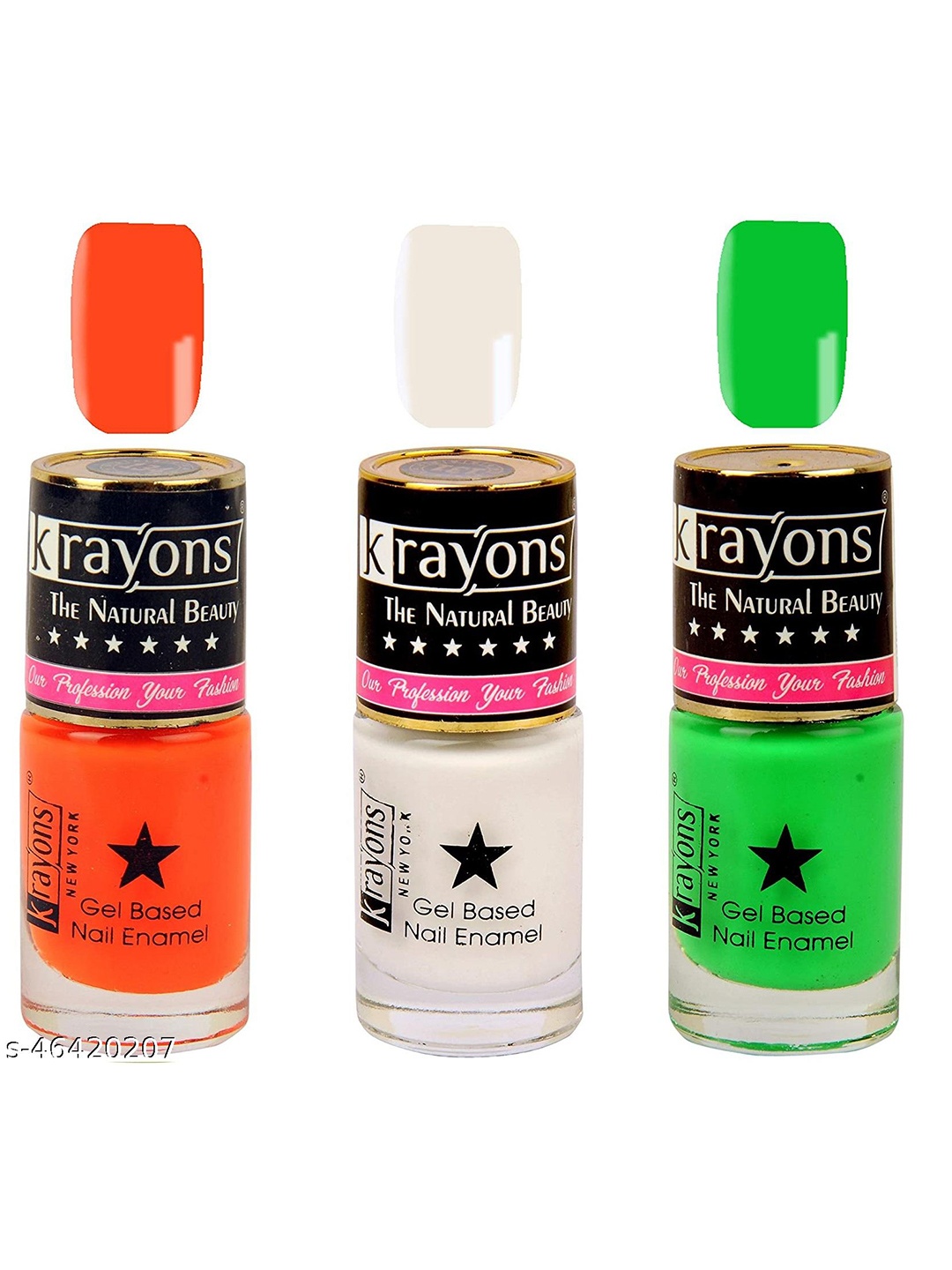 

krayons Set of 3 The Natural Beauty Gel Based Long Lasting Nail Enamel - 6 ml Each, Green