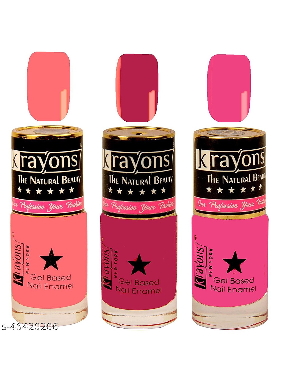 

krayons Set Of 3 Gel Based Long Lasting Glossy Nail Polish - 6ml Each, Peach